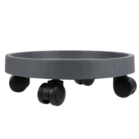 WRISTBIQUE 1Pack Grey Resin Round Flower Pot Dolly with Wheels for Balcony 36x36x9in