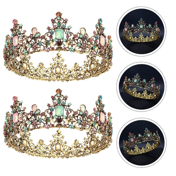 WRISTBIQUE Elegant Bridal Headdress with Multi-Color Rhinestones, Stylish Wedding 1 Piece