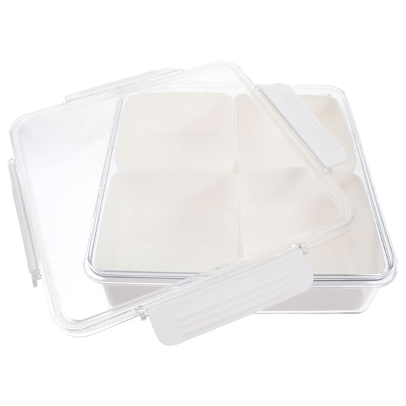 WRISTBIQUE Compartment Snack Container Storage Box White Moisture Prevention 1Pcs