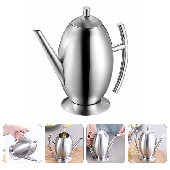 WRISTBIQUE 1Pack Vinegar Bottle Refillable 304 Stainless Steel Silver No Deformation For Kitchen Use