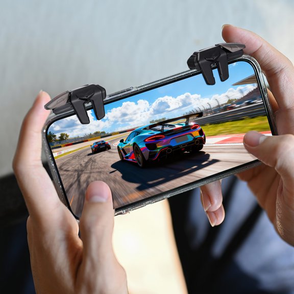 WRISTBIQUE 1Pair Mobile Game Triggers with Ergonomic Finger Sleeves for Smartphone Gaming in Assorted Colors