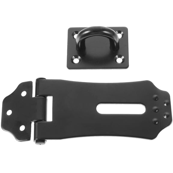 WRISTBIQUE Black Stainless Steel Hasp and Staple Lock for Garage Cabinets, Tool Boxes, and General Security Use - 1 Pc