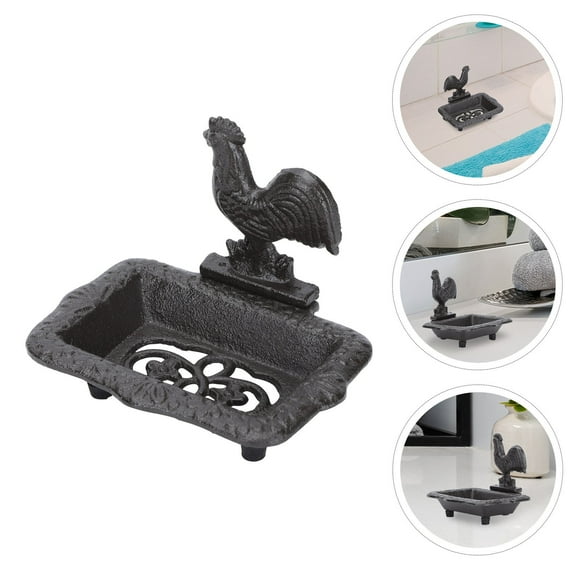 WRISTBIQUE 1Pc Vintage Cast Iron Self Draining Soap Dish Holder for Householders Decorative Soap Storage