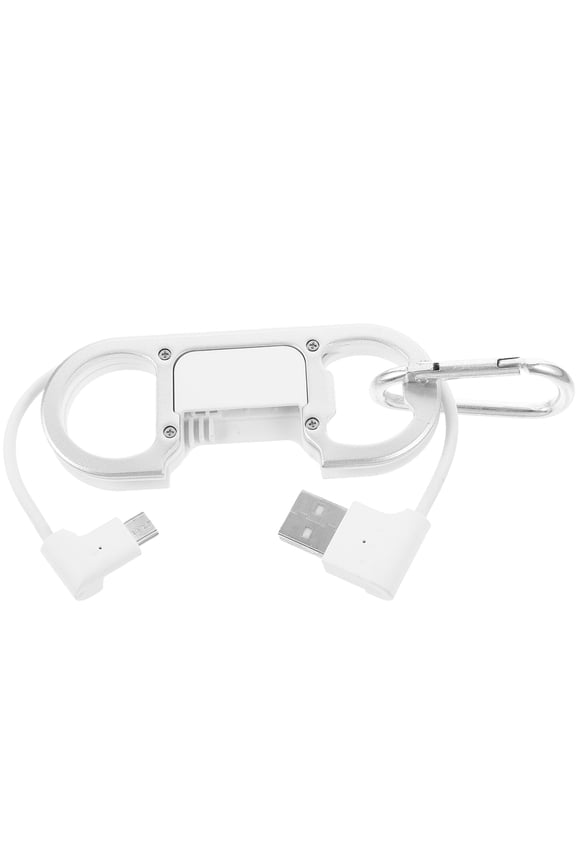 1Pc Multifunction Keychain with USB Data Cable and Bottle Opener White