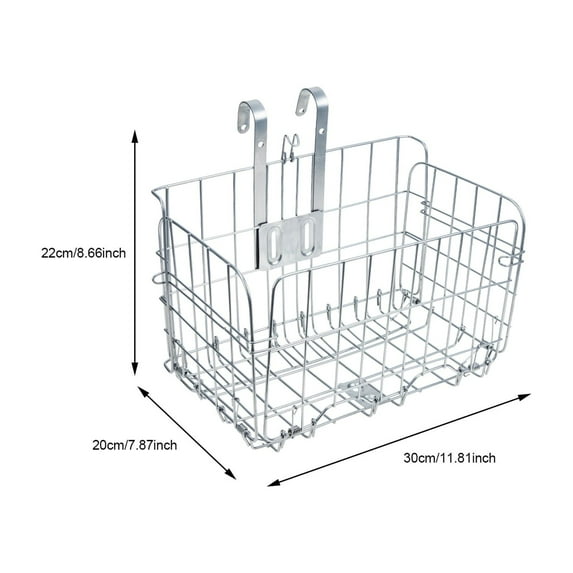 WRISTBIQUE 1Pcs Basket Silver for Outdoor Cycling 30x22cm