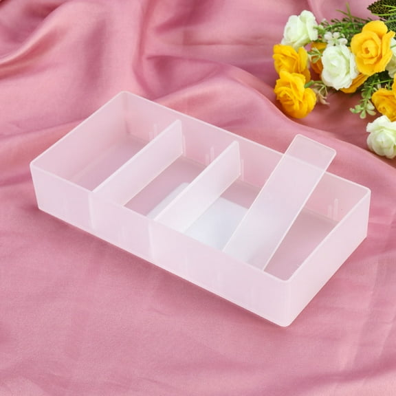 WRISTBIQUE 1Pcs Bathroom Countertop Organizer White Plastic Storage Box For Bedroom 11.8x3.9x1.6in