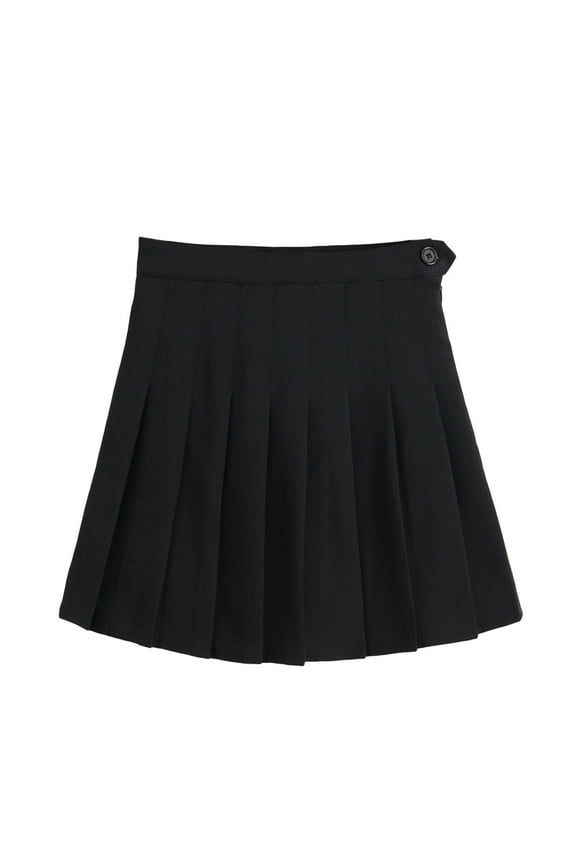 1Pcs Black Pleated Skirt for Teen Girls Tennis Wear High Waist School Dresses Acetate Fiber XXL