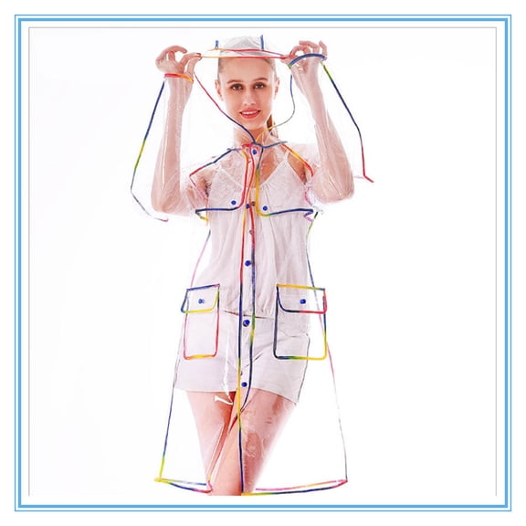 WRISTBIQUE 1Pcs EVA Waterproof Raincoat Reusable For Women And Men Outdoor And Indoor Use