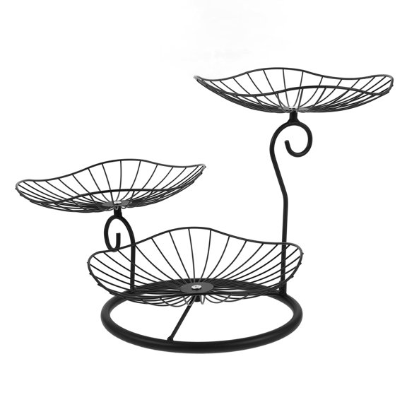 WRISTBIQUE 1Pcs Iron Wire Basket for Kitchen Use in 16.35X12.97X10.22in in Black