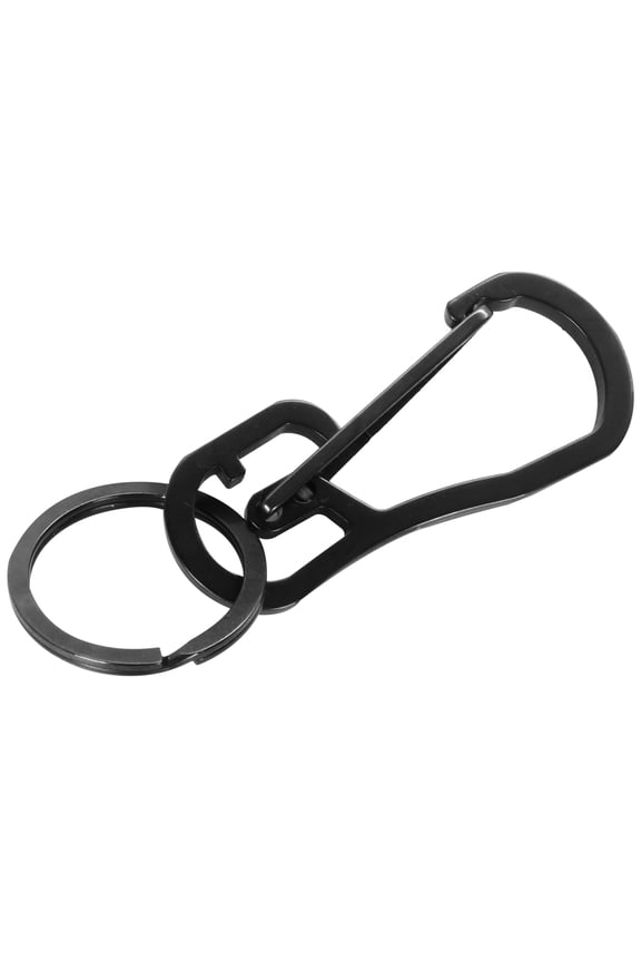 1Pcs Mens Key Chain Black Metal Key Ring for General Occasions and Accessories
