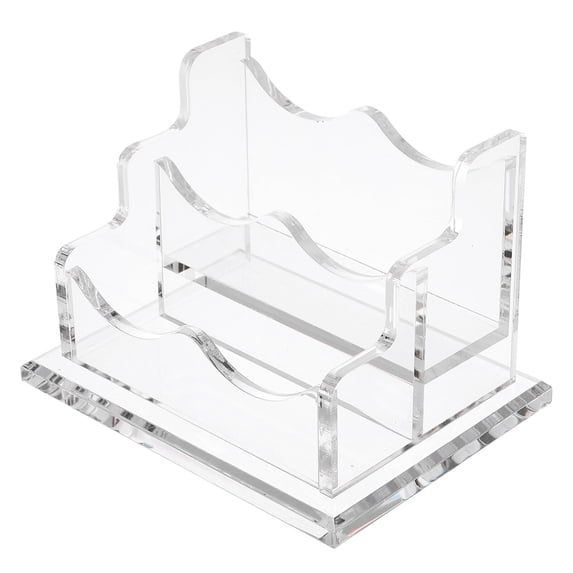 WRISTBIQUE 1Pcs Rectangular Acrylic Business Card Holder for Clear Display Stand Office Use 12X9CM