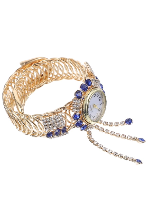 1Pcs Women's Fashion Casual Belt Watch Blue Zinc Alloy Elegant Rectangular Timekeeping For Women