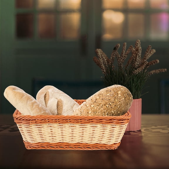 WRISTBIQUE Bread Warmer Basket Imitation Rattan 1Set