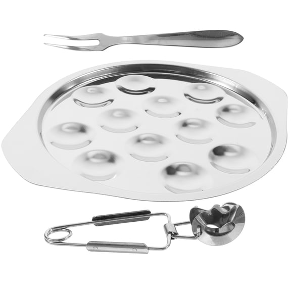 WRISTBIQUE escargot plate Stainless Steel Dishwasher Safe Adults Home Dining 1 Set