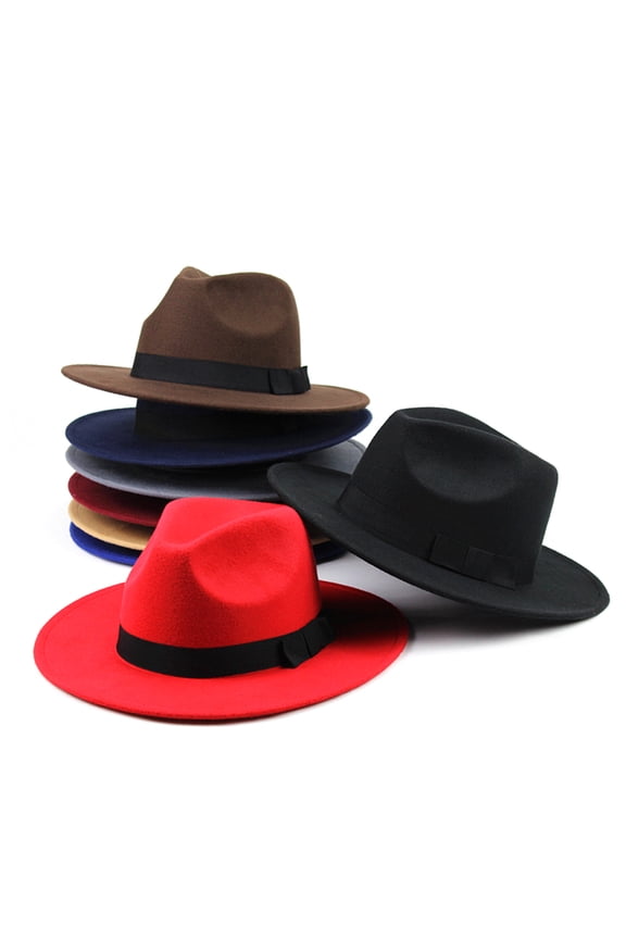 Black Wool Hat for Men and Women, Breathable Godfather Style Fedora, Unisex Design, 1 Pack