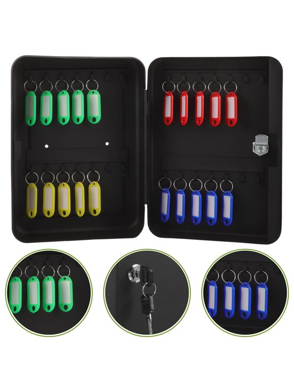 Black Key Storage Box - Wall Mount, Iron Craftsmanship, Efficient Key Management
