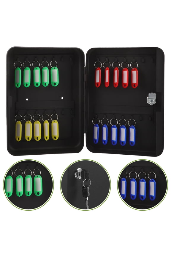 1Set Black Keys Box for Key Storage and 9.8x7.1x2.8in