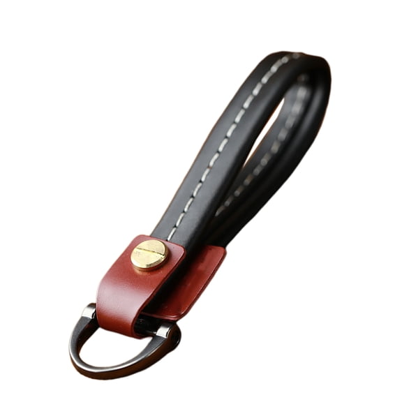 WRISTBIQUE 1Set Black Leather Keyring for Car Key Chains 10x2cm