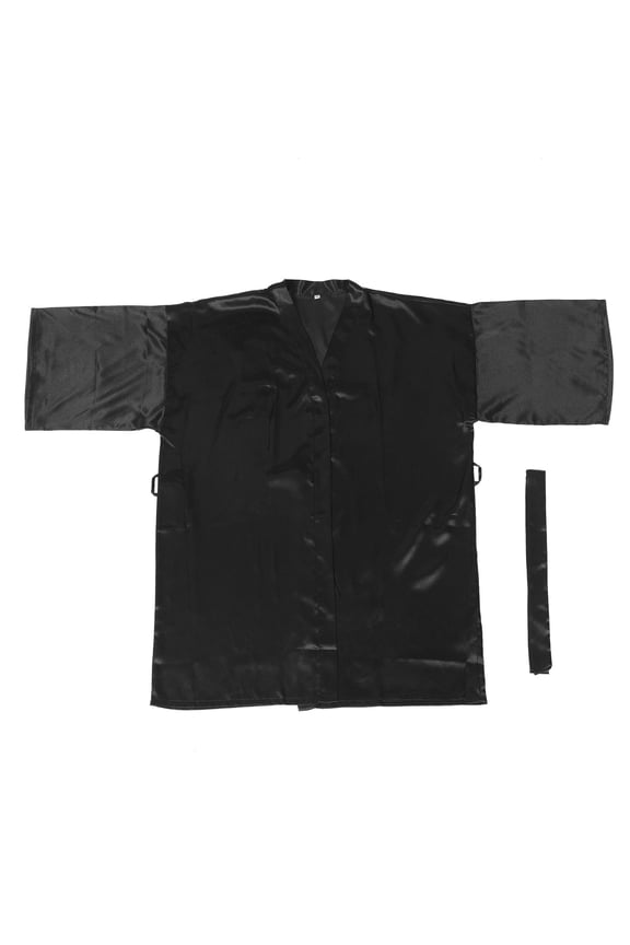 Women Robe Silky Robe Artificial Silk Black 1Pcs Bridesmaid Night Party Wear