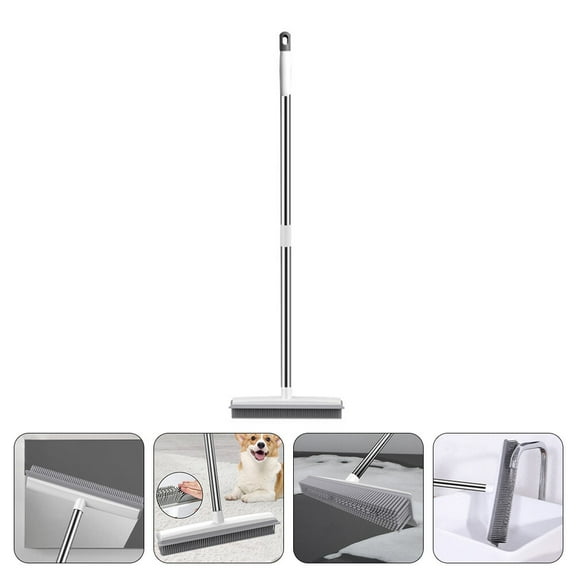 WRISTBIQUE Portable Pet Hair Carpet Broom Floor Scrub Brush Indoor Cleaning 1Pcs White