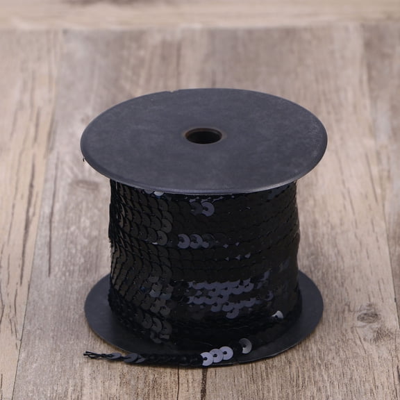 WRISTBIQUE 1Set Diy Decoration Black Flat Sequins Paillette String Ribbon For Sewing Gluing Embroidery