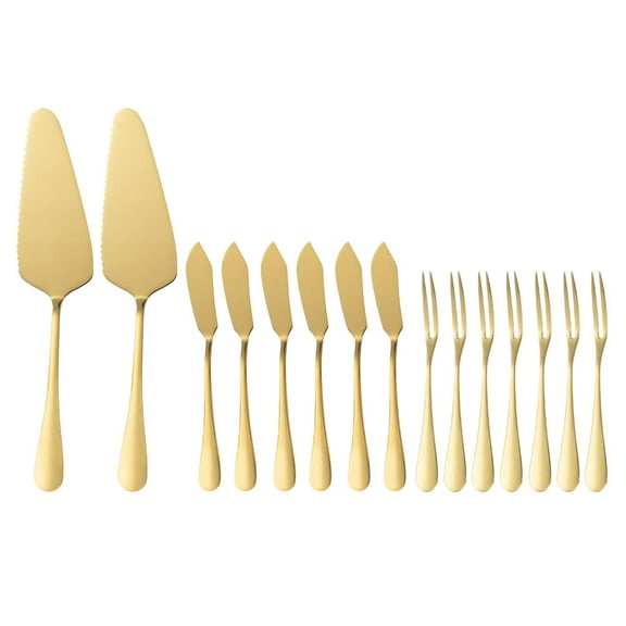 WRISTBIQUE Stainless Steel Cake Server Set with Handle, Wedding Dessert Pie Pizza Serving Spatula for Parties and Events