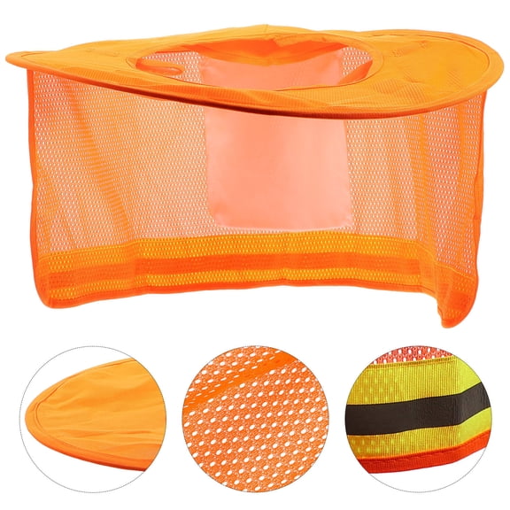 WRISTBIQUE Orange Hard Hat Visor with Polyester Neck Shield Sun Shade for Outdoor Safety and Work