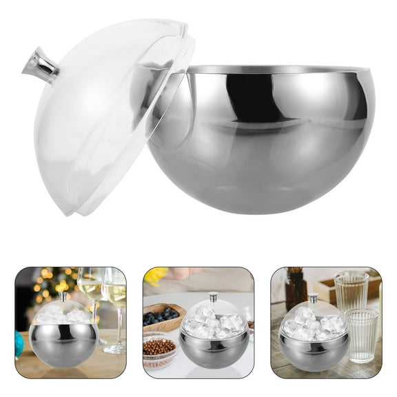 WRISTBIQUE Ice Storage Bucket Stainless Steel Ice Cube Container Concise Design 1Pack