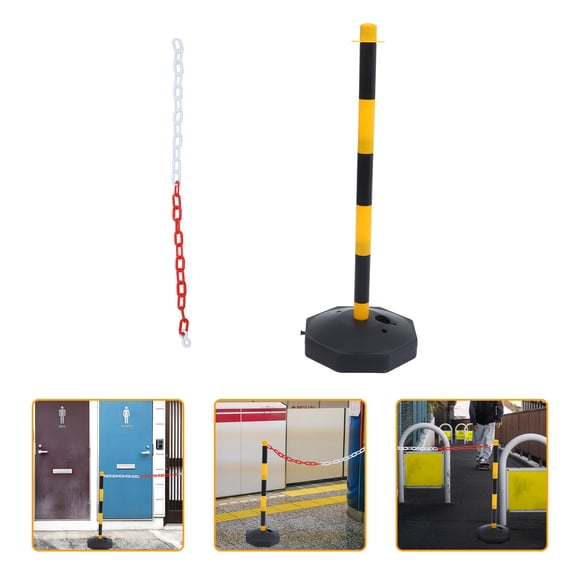 WRISTBIQUE Impact Resistant Plastic Traffic Delineator Post with Chain Parking Barrier - 1 Set