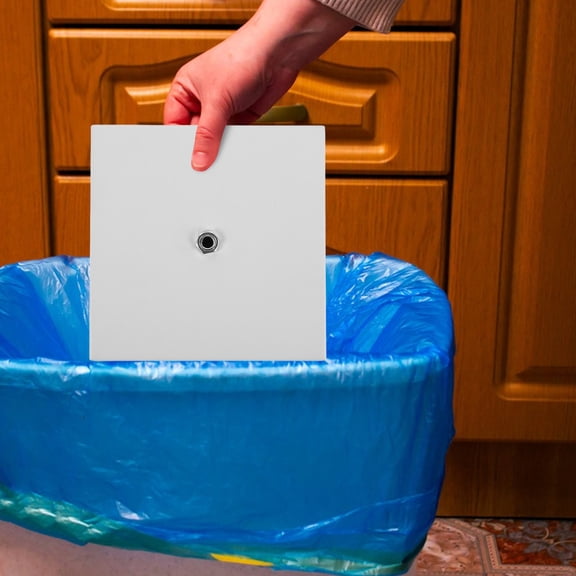 WRISTBIQUE 1Set Indoor Trash Can Stabilizer White Bottom Weight Block Prevents Tipping and Floor Damage