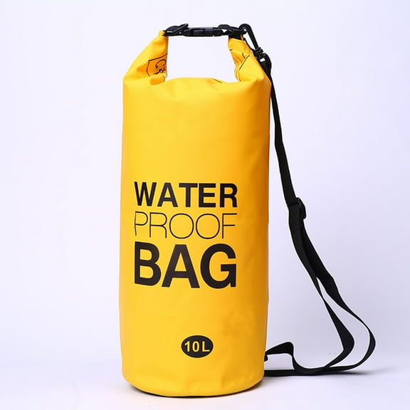 WRISTBIQUE Inflatable Floating Bag for River Rafting Gear, 10L Capacity, 19x45 cm, Yellow Storage Pouch