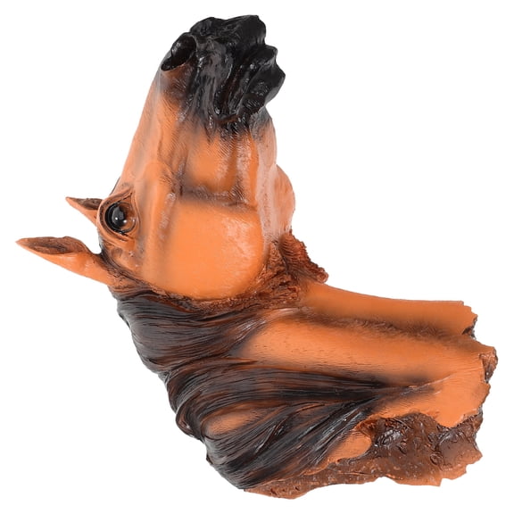 WRISTBIQUE Resin Animal Head Wall Decor Light Brown Sculpture for Home Decoration