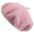thumbnail image 1 of WRISTBIQUE 1Set Pink Round Casual Lightweight Beret Hats for Girls Traveling Autumn 11.6x11.6x0.6in, 1 of 8