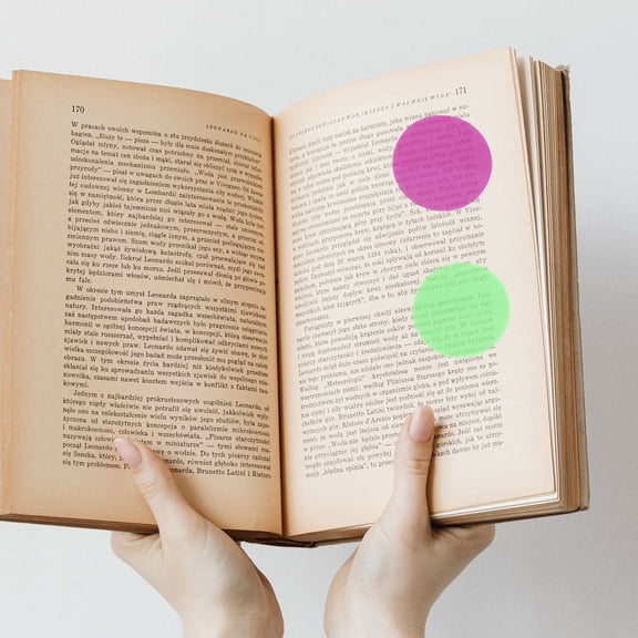 WRISTBIQUE 1Set Portable Round Note Pads Made of Pet Material with Self Adhesive Design