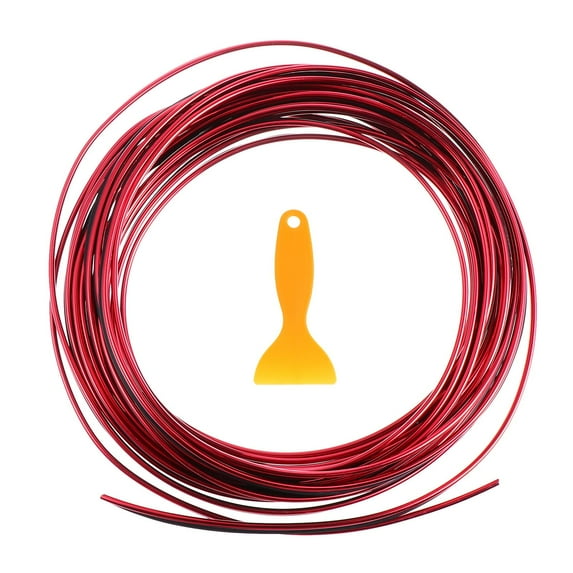 WRISTBIQUE 1Set Red PVC Car Trim Interior Strips Door Edge Filler Moulding Line Decor Accessory 393x0.2x0.08In