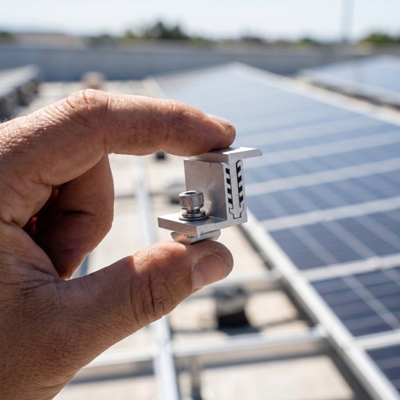 WRISTBIQUE 1Set Robust Aluminum Adjustable Solar Panel Clamp Brackets Compatible with Roof Rail Systems