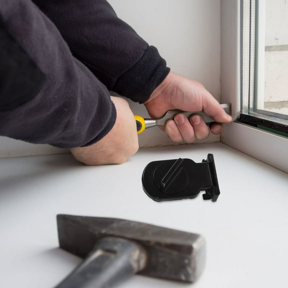 WRISTBIQUE 1Set Safety Window Locks for Home Black Aluminum Alloy Square Design