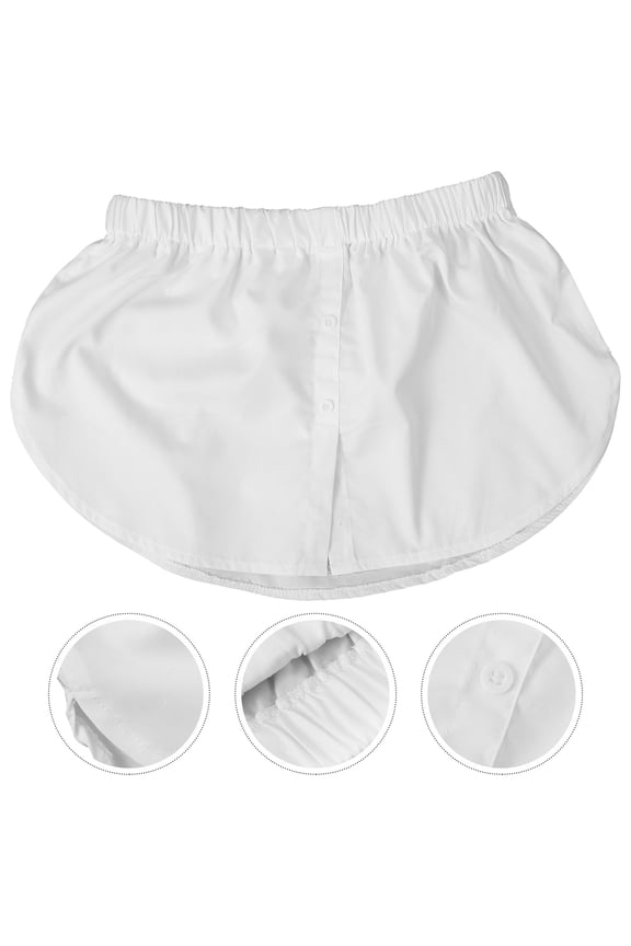 1Set Shirt Skirt Extender in White Chiffon with Elastic Waistband for Women