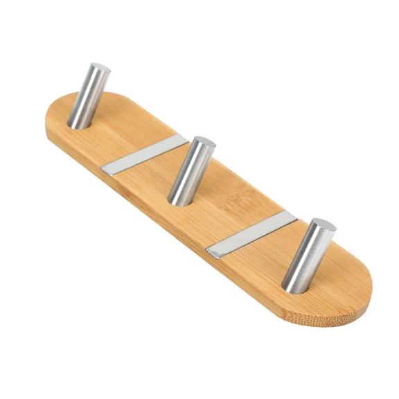 WRISTBIQUE 1Set Space Saving Wall Mounted Hooks for Home Storage in Kitchen Bamboo Wood Material