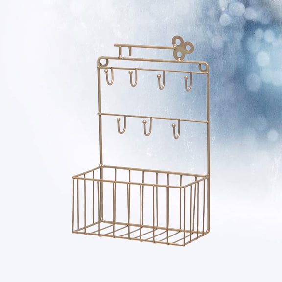 WRISTBIQUE 1Set Storage Rack Decorative Hooks Wall Accessories Home Organization 9x7.5x3.5in