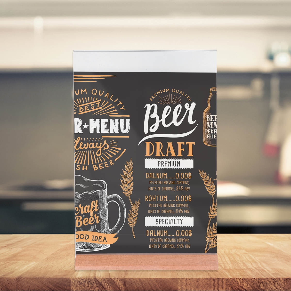 Wristbique 1set transparent table top photo holders menu stand holder