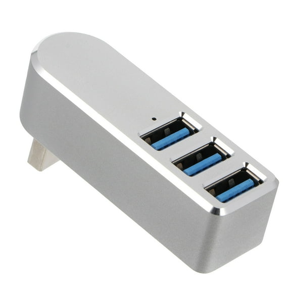 WRISTBIQUE 1Set Usb Extension Hub for Home Use with Rectangular Shape and Silver Color