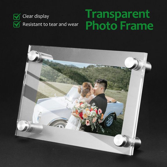 WRISTBIQUE 1Set Versatile Acrylic Picture Frame Transparent for Tabletop Display Or Wall Mount