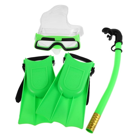 WRISTBIQUE 1Set Durable Snorkel Set with Green Flippers and Snorkel for Swimming