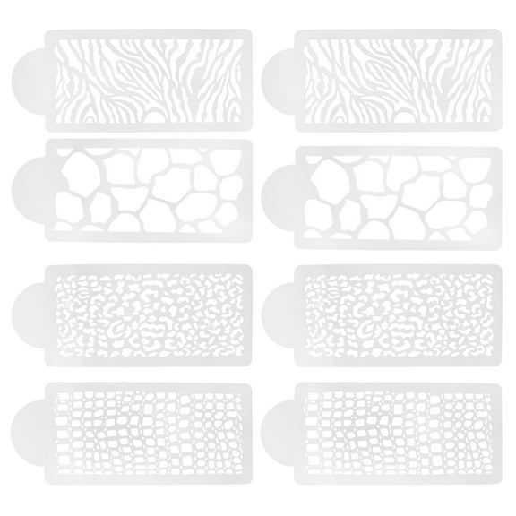 WRISTBIQUE Animal Texture Face Paint Stencils Printing Mold White PET 2 Sets