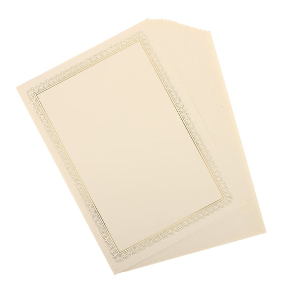 WRISTBIQUE 20 Sheets Blank Certificate Paper with Gold Foil Border, Writable