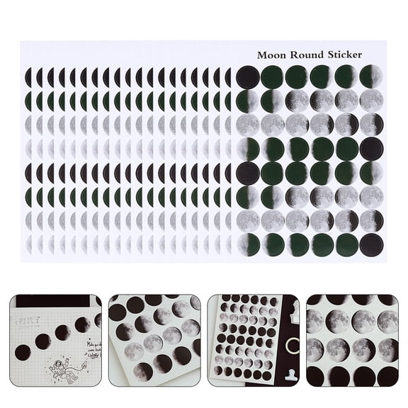 WRISTBIQUE 20 Sheets Moon Phase Stickers for Planner Self Adhesive Paper for Craft Projects