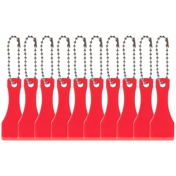WRISTBIQUE 20-Pack Lightweight Red Plastic Ticket Scratcher and Film Remover with Convenient Keychain