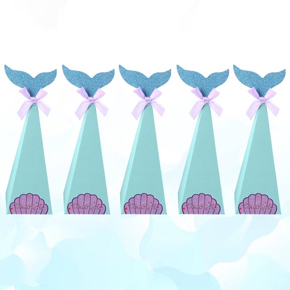 WRISTBIQUE 20Pcs Mermaid Candy Box Paper Wedding Case Multi Color Candy Storage Favor