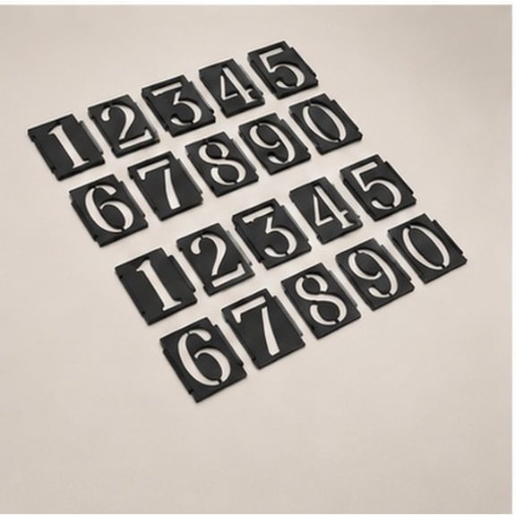 WRISTBIQUE 20Pcs Plastic Number Stencils Kit for Outdoor Curb Address Painting Reusable and Durable